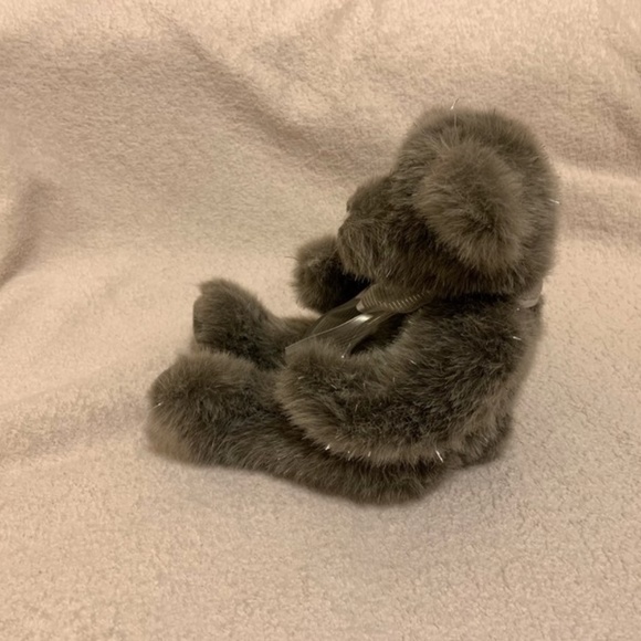 Grey Teddy Bear with Silver Tinsel - Picture 2 of 6